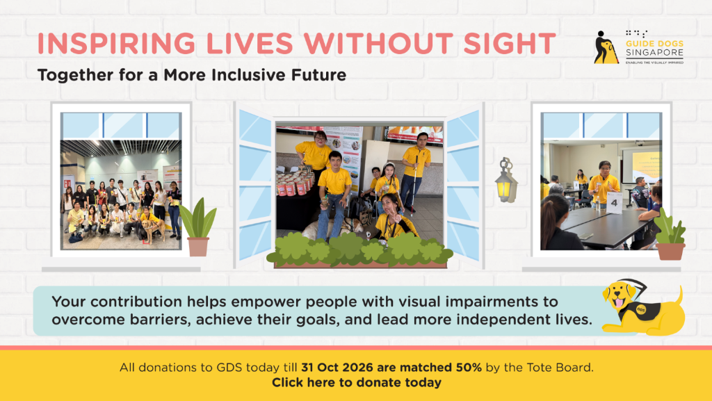 Inspiring Lives Without Sight Campaign Banner with images of clients, volunteers, GDS staff and campaign details